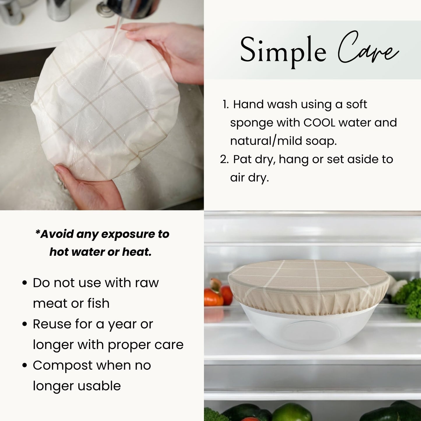 Reusable Beeswax Bowl Covers for Bread Proofing