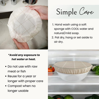 Reusable Beeswax Bowl Covers for Bread Proofing