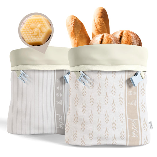 Reusable Beeswax Bread Bags for Homemade Bread & Sourdough