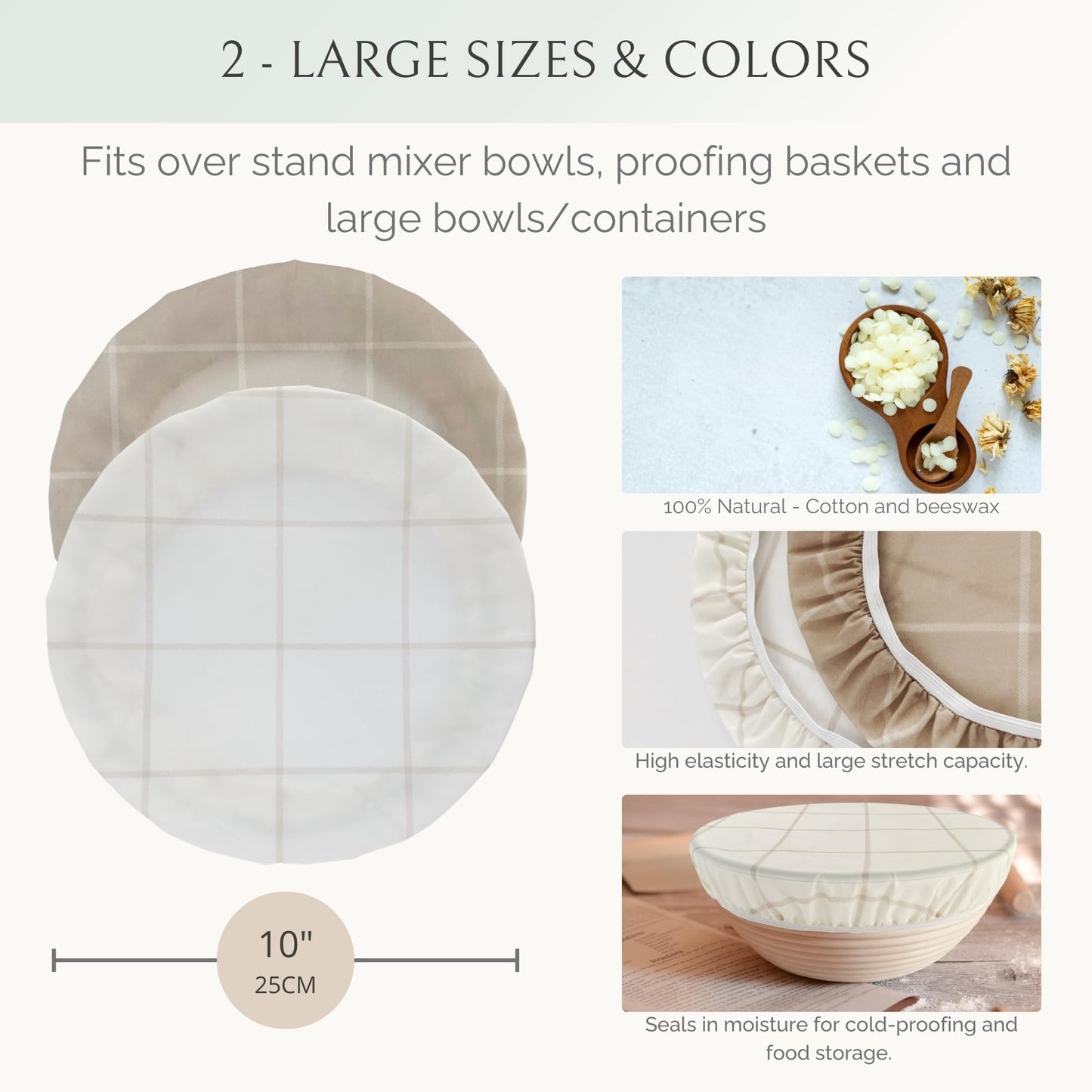 Reusable Beeswax Bowl Covers for Bread Proofing