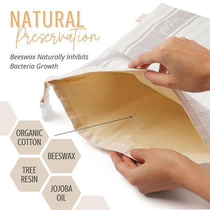 Reusable Beeswax Bread Bags for Homemade Bread & Sourdough
