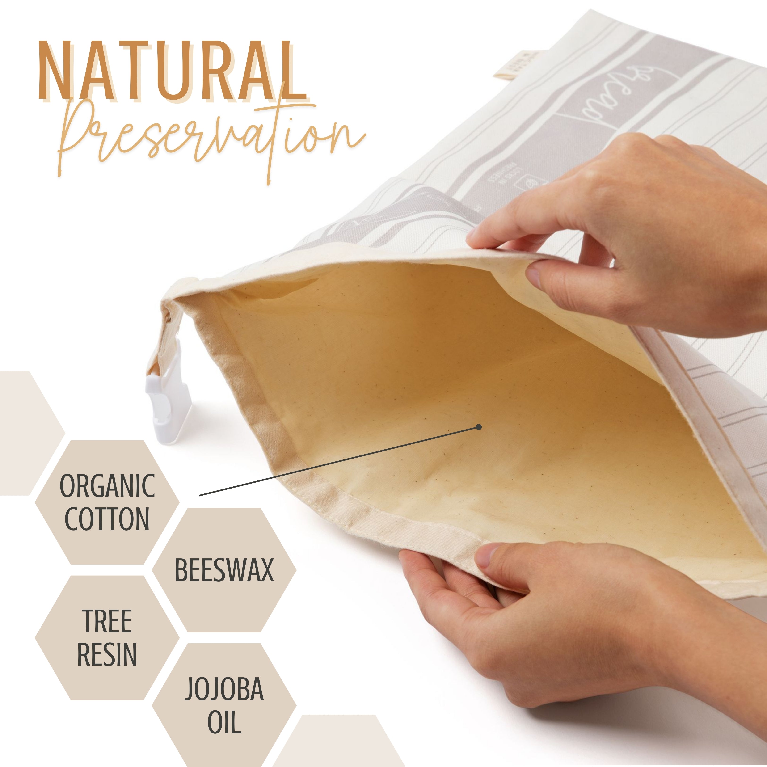 Nectar & Nest Beeswax Bread Bags - Thumbnail 5