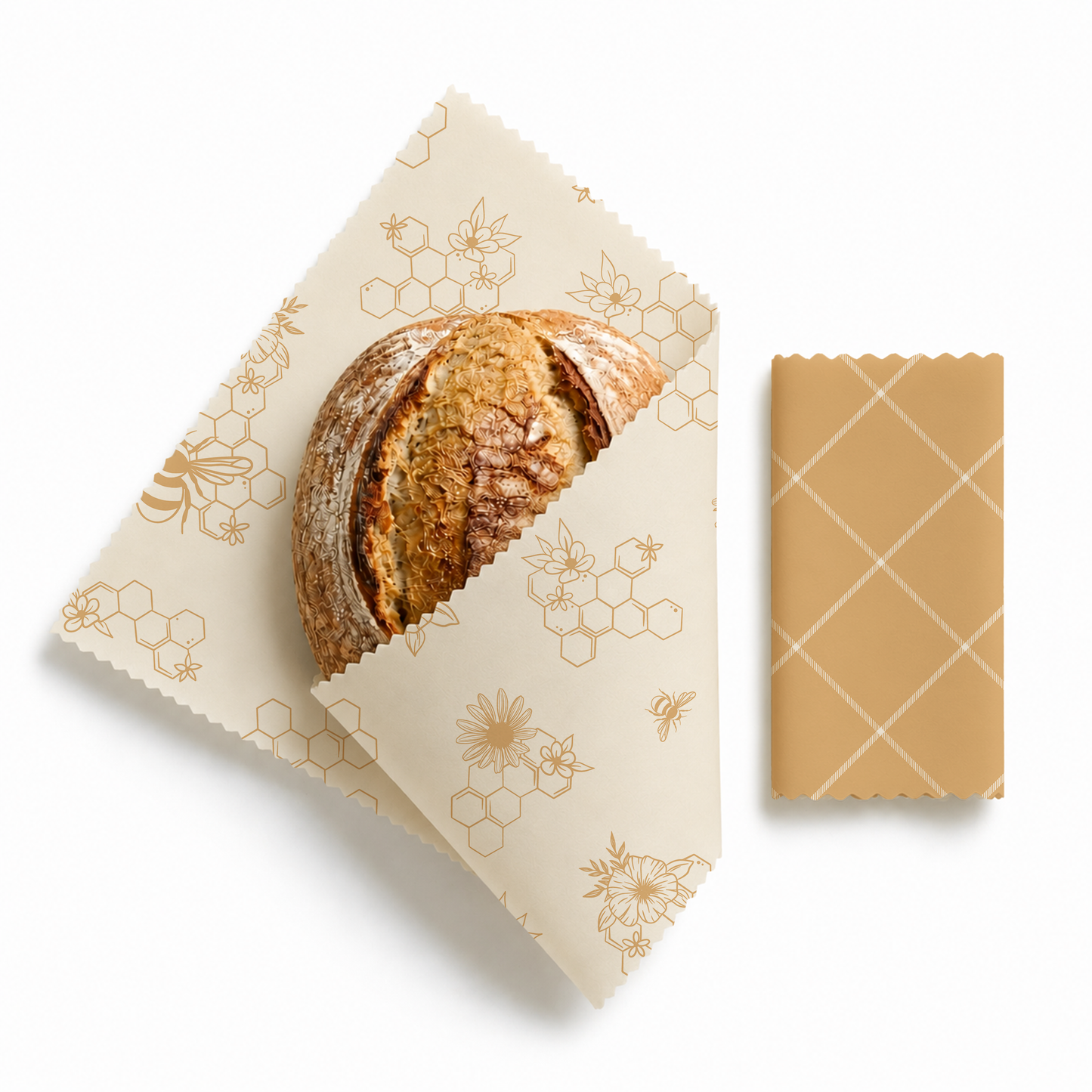 Beeswax Bread Wraps (Honeycomb, Twill) - Set of 2