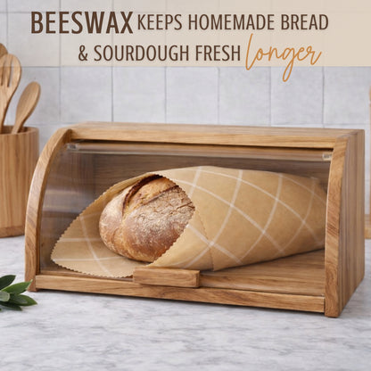Beeswax Bread Wraps (Honeycomb, Twill) - Set of 2
