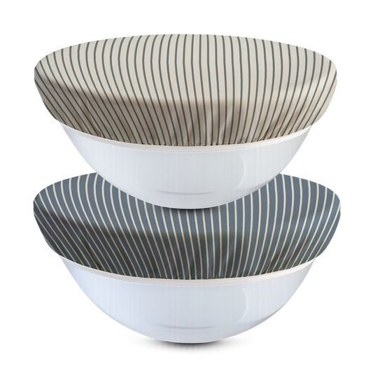 Beeswax Bowl Covers (X-Large-12", Stripes) -Set of 2