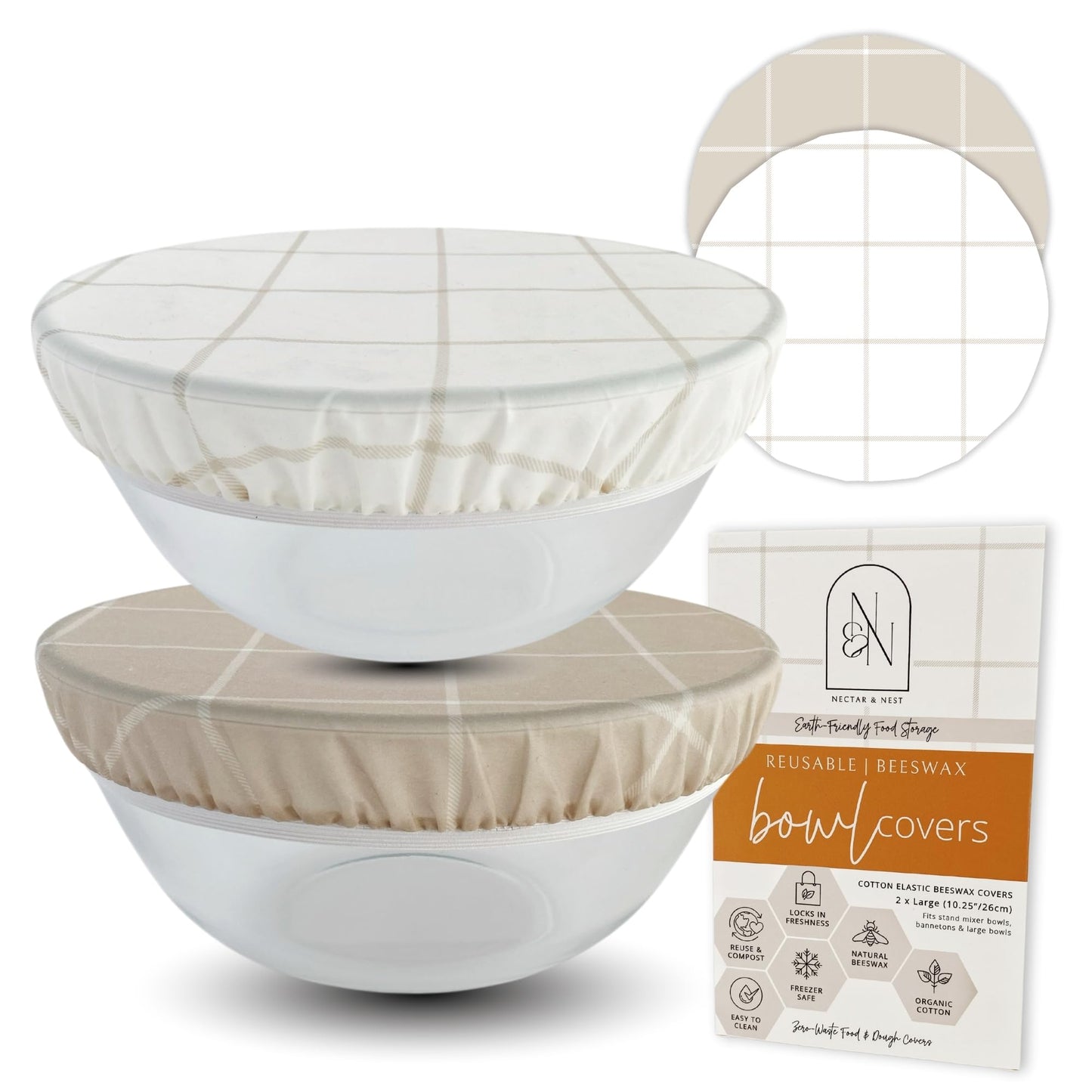 Reusable Beeswax Bowl Covers for Bread Proofing